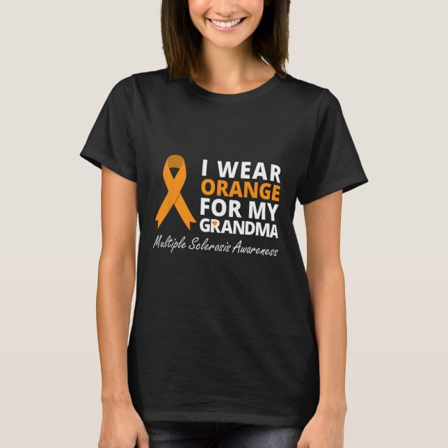 T-shirt Porter Orange Pour Mon Grand-Mère Ms Awareness Rub (Devant)