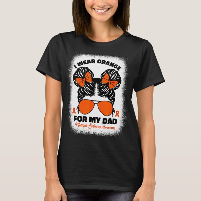 T-shirt Porter Orange Pour Mon Père Ms Multiple Sclerosis  (Devant)