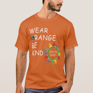 T-shirt porter orange soyez gentil jour d'unité