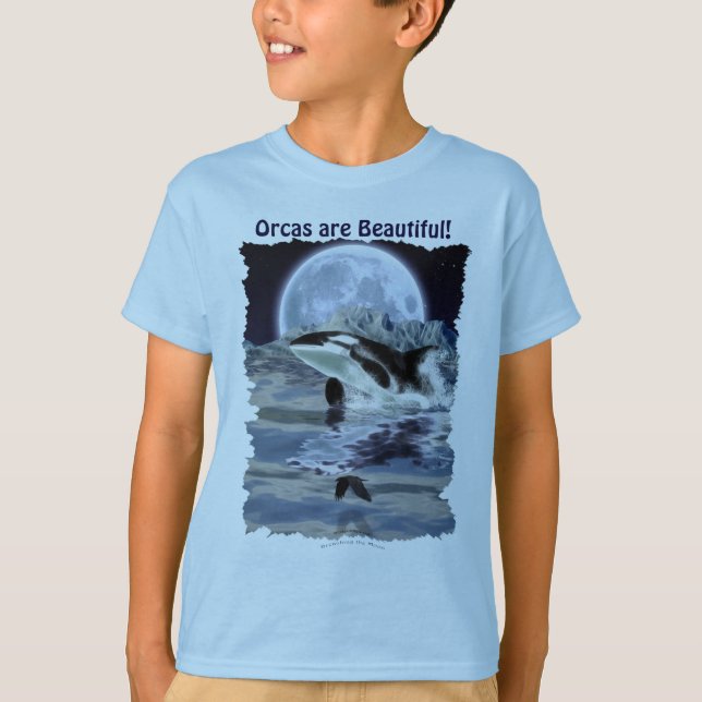 T-shirt Porter Orca avec Corbeau et Lune (Devant)
