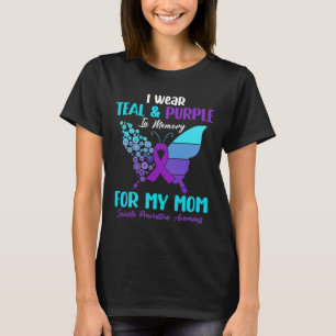 T-shirt Porter Turquoise Et Violet En Mémoire De Maman Sui