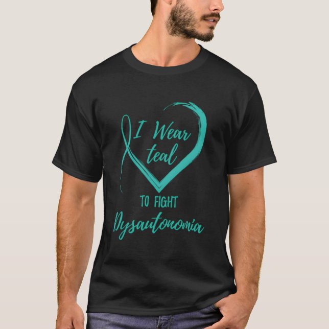 T-shirt Porter Turquoise Pour Les Pots Dysautonomia Sensib (Devant)