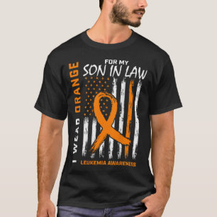T-shirt Porter Un Fils Orange Dans La Loi Leucémie Sensibi
