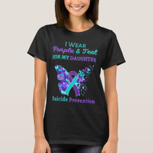 T-shirt Porter Violet Et Turquoise Pour Ma Fille Suicide P