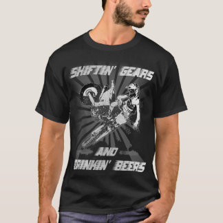 T-shirt Portes de rechange et bières de boisson Motocross