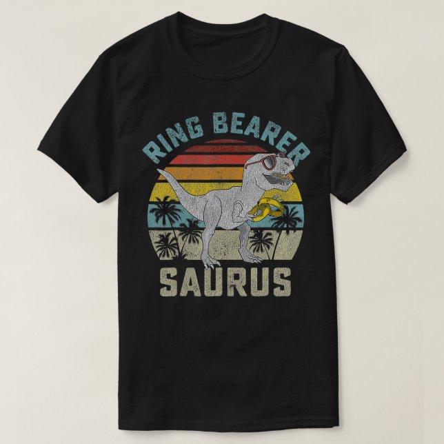 T-shirt Porteur de l'anneau Saurus Dinosaur Mariage T Re R (Design devant)