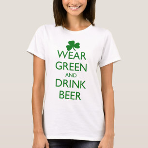 T-SHIRT PORTEZ DE LA BIÈRE VERTE ET BOIRE