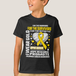 T-shirt Portez De L'Or Pour Les Guerriers Lauréats Du Canc