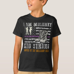 T-shirt Portez du violet pour les enfants militaires Enfan