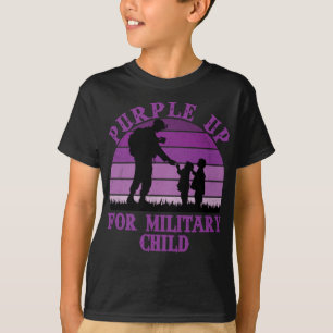T-shirt Portez du violet pour les enfants militaires Enfan