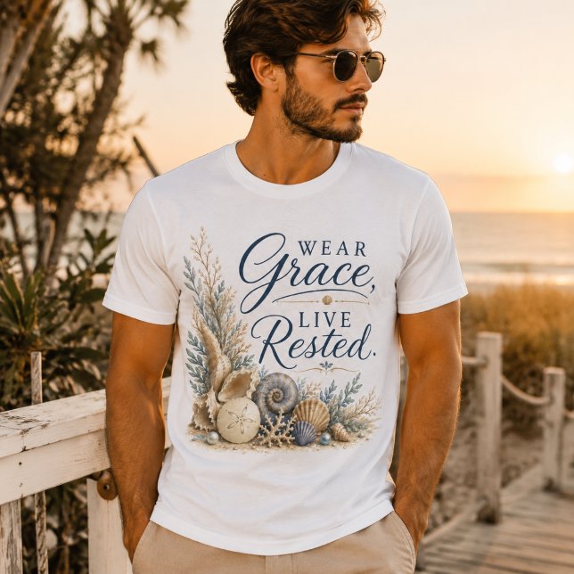 T-shirt Portez la grâce, vivez reposé – Inspiration côtièr (Créateur téléchargé)