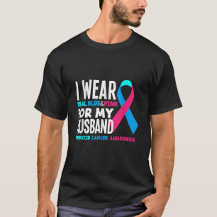T-shirt Portez Le Rose Bleu Turquoise Pour Mon Mari Thyroi