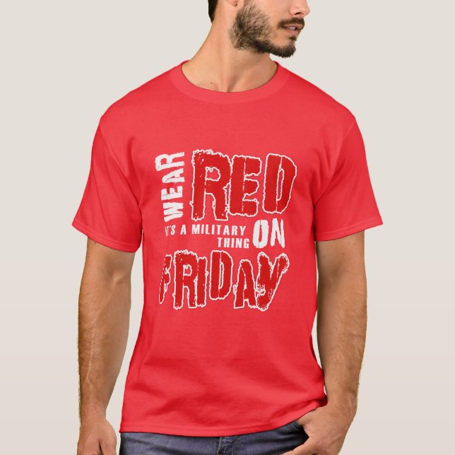 T-shirt Portez le rouge le vendredi (Devant)