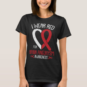 T-shirt Portez le rouge pour le cerveau Aneurysme Sensibil