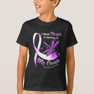 T-shirt Portez Le Violet En Mémoire De Mon Adjudant Cousin