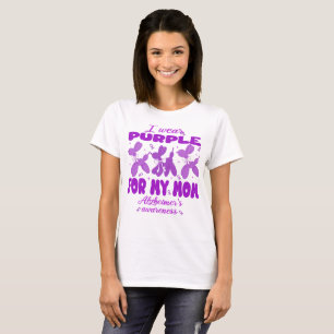 T-shirt Portez le violet pour maman mignon Balloon Chien A