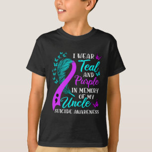 T-shirt Portez Le Violet Turquoise En Mémoire De Mon Oncle