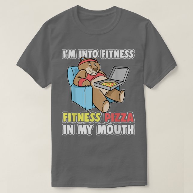 T-shirt Portez-Moi Dans Fitness Fitness Pizza Dans Ma Bouc (Design devant)