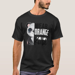 T-shirt Portez Orange Be Kind Panda Bear Anti Bulling Unit
