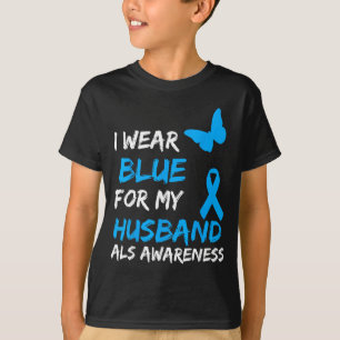 T-shirt Portez pour la sensibilisation à la SLA bleu mari