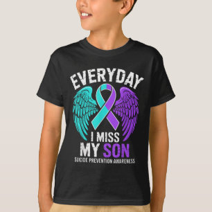 T-shirt Portez sarcelle & violet Je Miss Mon Fils Prév