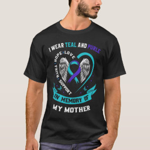 T-shirt Portez Turquoise Et Violet Pour Ma Mère Suicide Aw