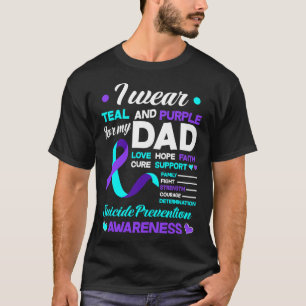 T-shirt Portez Turquoise Et Violet Pour Mon Père Préventio