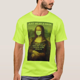 T-shirt PORTEZ UN MASQUE Mona Lisa Haute Visibilité