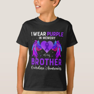 T-shirt Portez Violet En Mémoire De Mon Frère Surdose Cons