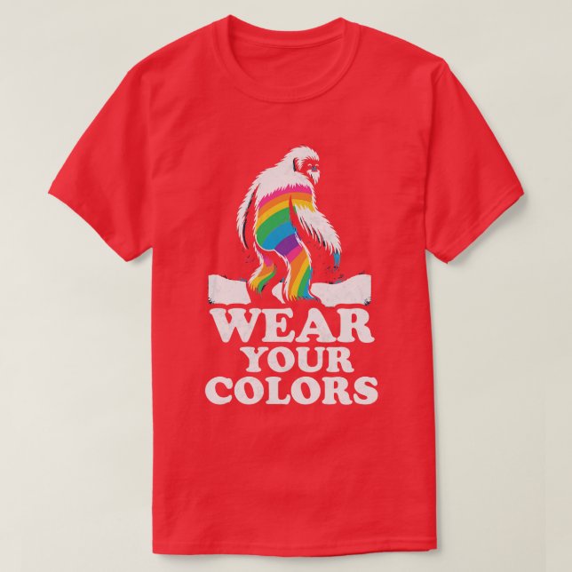 T-shirt Portez vos couleurs LGBT Pride Yeti (Design devant)