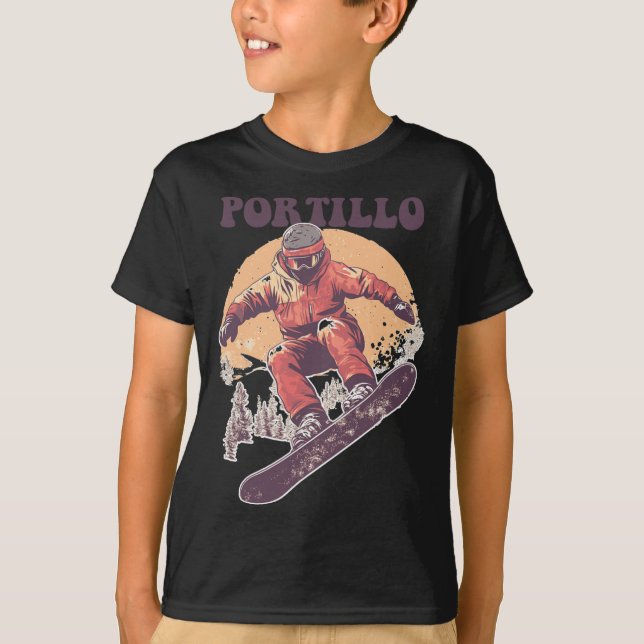 T-shirt Portillo Chili Retro Snowboard (Devant)