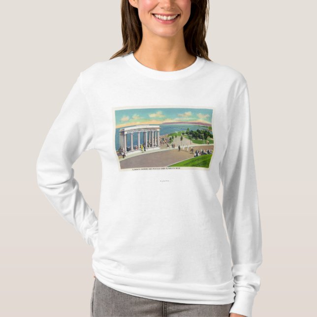 T-shirt Portique au-dessus de vue de Plymouth Rock de (Devant)