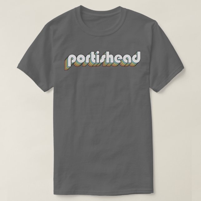 T-shirt Portishead Retro Typographie Arc-en-ciel style déf (Design devant)