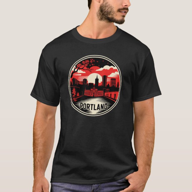T-shirt Portland City Oregon USA (Devant)