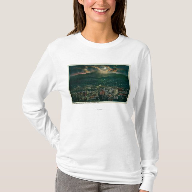 T-shirt Portland et capot de Mt. par clair de lune (Devant)