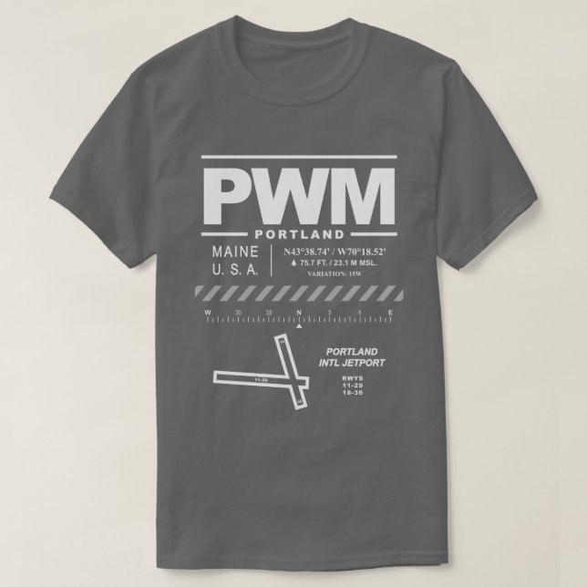 T-shirt Portland International Jetport PWM (Design devant)