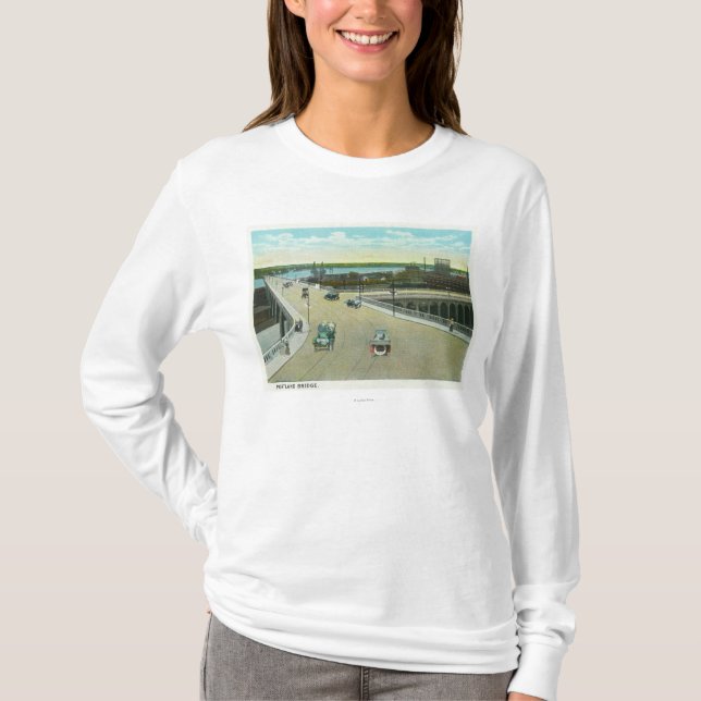 T-shirt Portland, MaineView du monument de Longfellow (Devant)