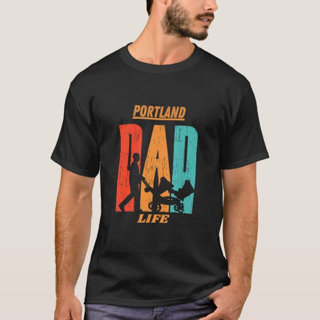 T-shirt Portland Native Funny State Drapeau Papa Parent Bé (Devant)