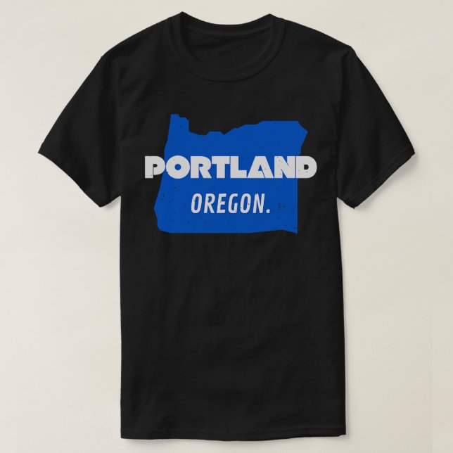 T-shirt Portland Oregon State Map USA Pride (Design devant)