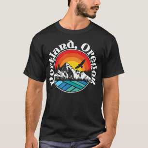 T-shirt Portland Oregon Vintage Mountain Outdoor Randonnée