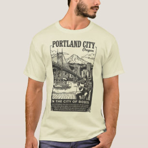 T-shirt Portland Ville Oregon Dans La Ville des Roses