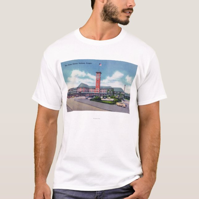 T-shirt Portland, vue d'OregonExterior de station des (Devant)