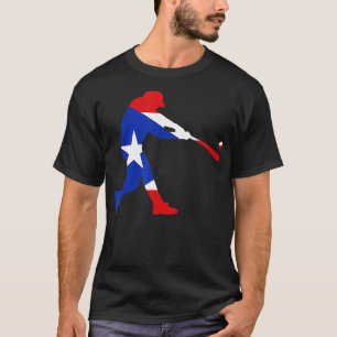 T-shirt Porto Rico Baseball PR Batter Classic Drapeau Bori