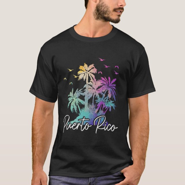 T-shirt Porto Rico Boricua Beach Palm Trees Porto-Rico (Devant)