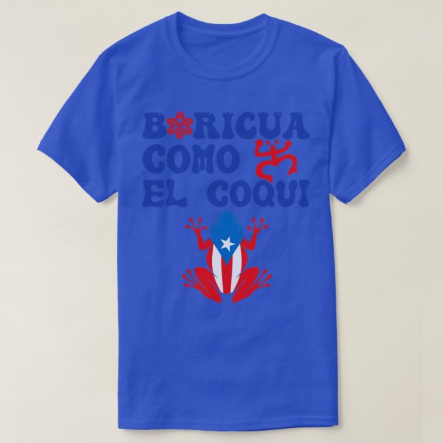 T-shirt Porto Rico Boricua Coqui Frog Salsero Taino (Design devant)