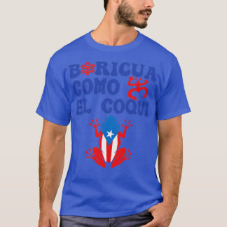 T-shirt Porto Rico Boricua Coqui Frog Salsero Taino