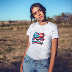 T-shirt Porto Rico Boricua Love Heart Flag