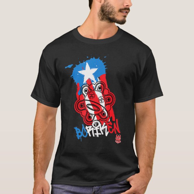T-shirt Porto Rico Boriken Teespuerto Drapeau Rican Taino  (Devant)