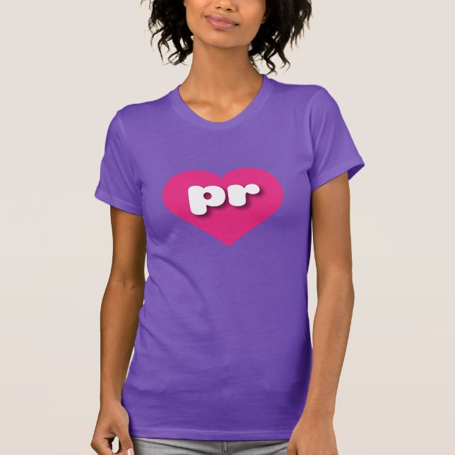 T-shirt Porto Rico coeur rose chaud - J'aime pr (Devant)