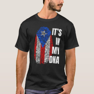 T-shirt Porto Rico Drapeau Boricua Empreinte noire